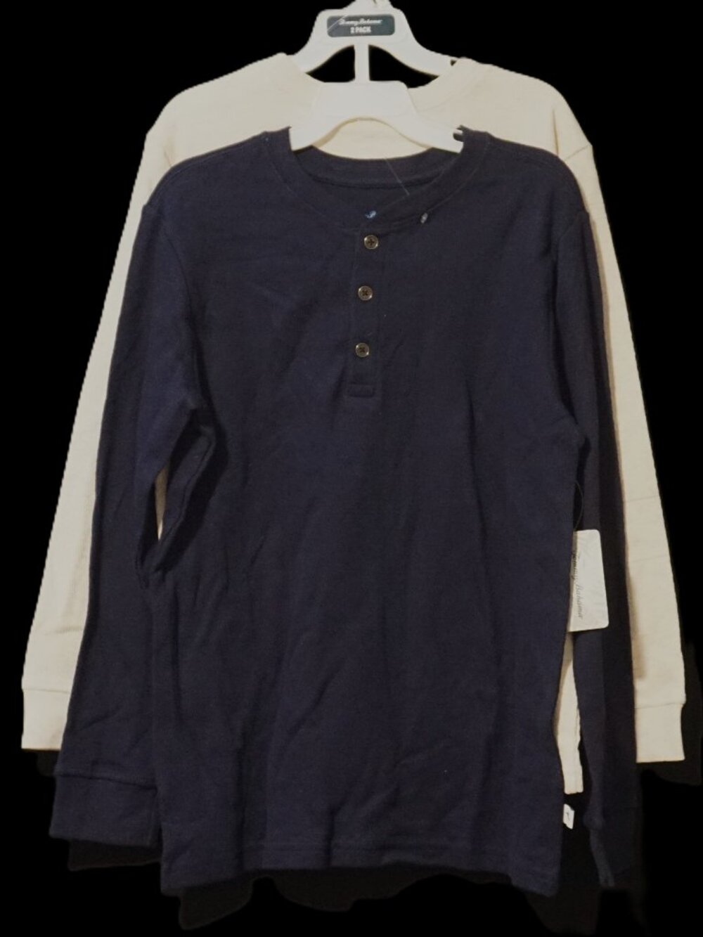Tommy Bahama Navy & Oatmeal Two Pack Thermal Shirts Boys Large (10/12)